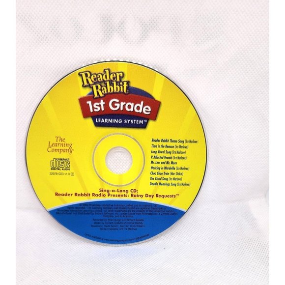Reader Rabbit 1st Grade Learning System Sing Along CD Children No Scratches - Picture 5 of 6